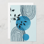 Abstract hedendaags tropisch blad 1/3 feestdagenkaart (Voorkant / Achterkant)