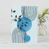 Abstract hedendaags tropisch blad 1/3 feestdagenkaart (Staand voorkant)