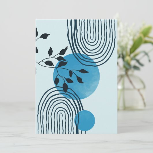 Abstract hedendaags tropisch blad 1/3 feestdagenkaart (Staand voorkant)