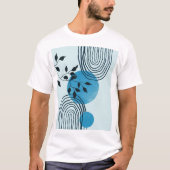 Abstract hedendaags tropisch blad 1/3 t-shirt (Voorkant)