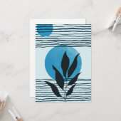 Abstract hedendaags tropisch blad 2/3 kaart (Voorkant / Achterkant in situ)