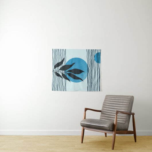 Abstract hedendaags tropisch blad 2/3 wandkleed (In Situ (horizontaal))