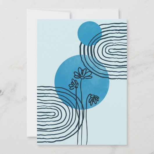 Abstract hedendaags tropisch blad 3/3 feestdagenkaart (Voorkant)