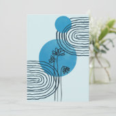 Abstract hedendaags tropisch blad 3/3 feestdagenkaart (Staand voorkant)