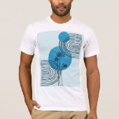 Abstract hedendaags tropisch blad 3/3 t-shirt (Voorkant)