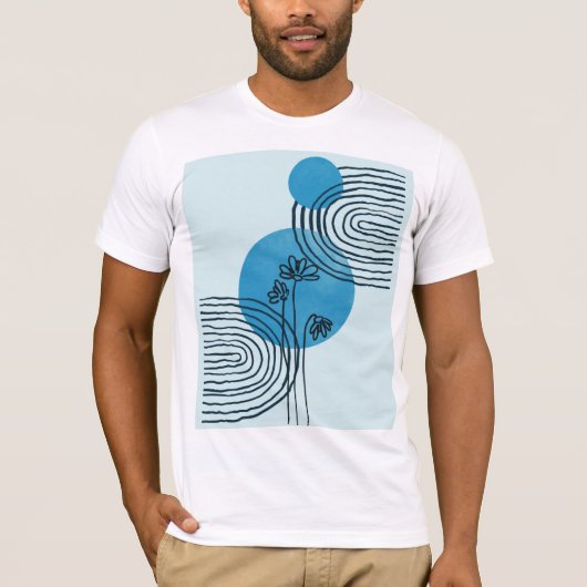 Abstract hedendaags tropisch blad 3/3 t-shirt (Voorkant)