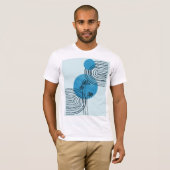 Abstract hedendaags tropisch blad 3/3 t-shirt (Voorkant volledig)