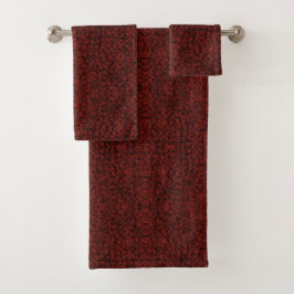Abstract Hedendaags Zwart Kruisarcering Op Rode Ro Bad Handdoek