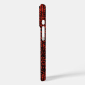 Abstract Hedendaags Zwart Kruisraster Op Rode Roes Case-Mate iPhone Case (Achterkant / Links)