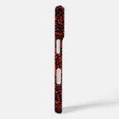 Abstract Hedendaags Zwart Kruisraster Op Rode Roes Case-Mate iPhone Case (Achterkant / Rechts)
