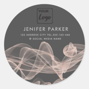 Abstract hedendaagse roze gouden glitter uw logo ronde sticker