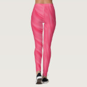 Abstract heet roze krullende golfpatroon #2 leggings (Achterkant)