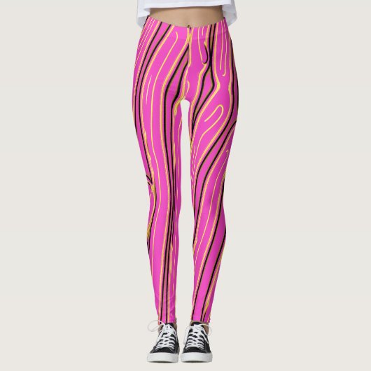 Abstract heetroze patroon "Ratti_Creative_Arts" Leggings (Voorkant)