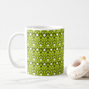 Abstract helder ornament effen neon groen koffiemok