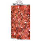 Abstract, helder rood met vlekken en kruipende sti heupfles (Links)