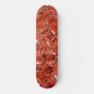 Abstract, helder rood met vlekken en kruipende sti persoonlijk skateboard