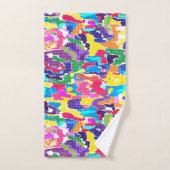Abstract, helder, veelkleurig bad handdoek (Handdoek)