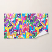Abstract, helder, veelkleurig bad handdoek (Handdoek)