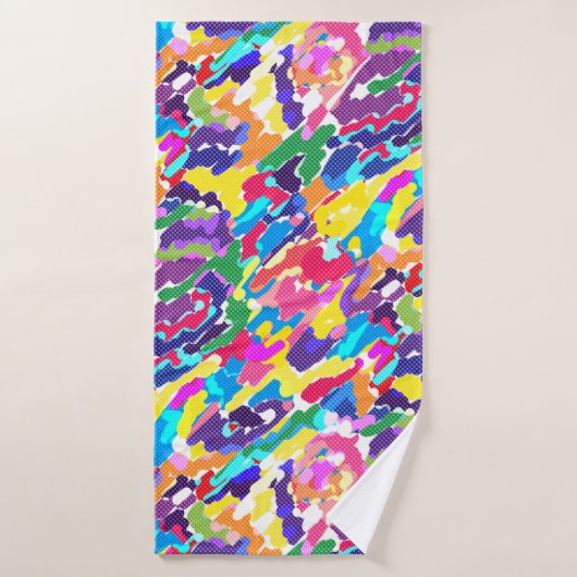Abstract, helder, veelkleurig badhanddoek (Badhanddoek)