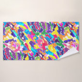Abstract, helder, veelkleurig badhanddoek (Badhanddoek)