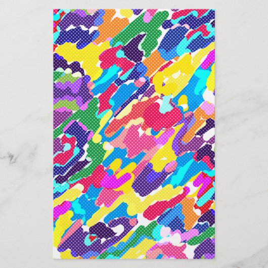 Abstract, helder, veelkleurig briefpapier (Voorkant)