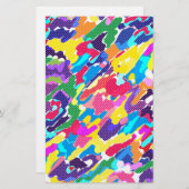 Abstract, helder, veelkleurig briefpapier (Voorkant / Achterkant)