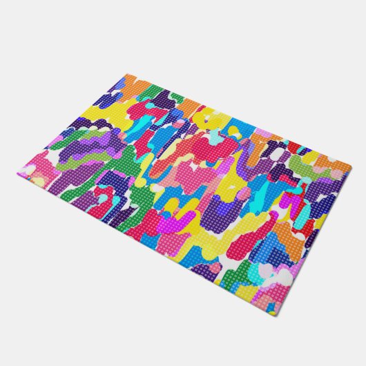 Abstract, helder, veelkleurig deurmat (Schuin)