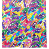 Abstract, helder, veelkleurig douchegordijn (Voorkant)