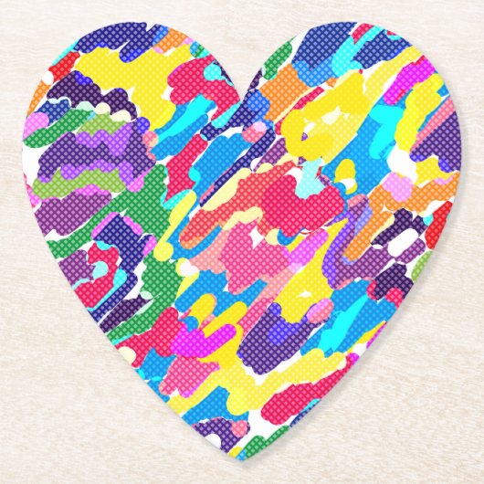 Abstract, helder, veelkleurig kartonnen onderzetters (Voorkant)