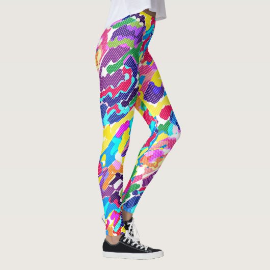 Abstract, helder, veelkleurig leggings (Rechts)