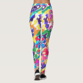 Abstract, helder, veelkleurig leggings (Achterkant)