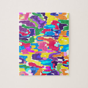 Abstract, helder, veelkleurig legpuzzel