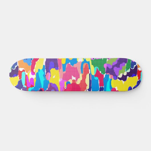 Abstract, helder, veelkleurig persoonlijk skateboard (Horizontaal)