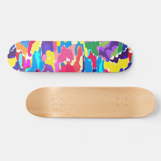 Abstract, helder, veelkleurig persoonlijk skateboard (Horizontaal)