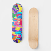 Abstract, helder, veelkleurig persoonlijk skateboard (Voorkant)