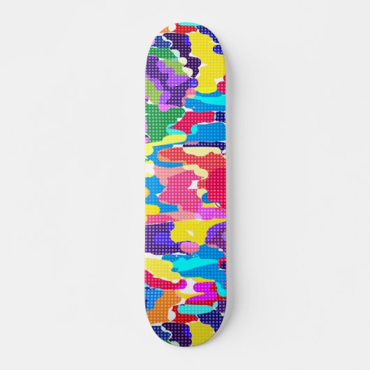 Abstract, helder, veelkleurig persoonlijk skateboard (Voorkant)