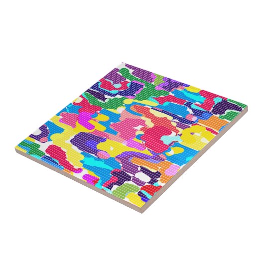 Abstract, helder, veelkleurig tegeltje (Zijkant)