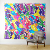 Abstract, helder, veelkleurig wandkleed (In Situ (horizontaal))