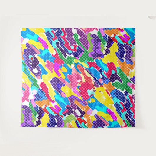 Abstract, helder, veelkleurig wandkleed (Voorkant (horizontaal))