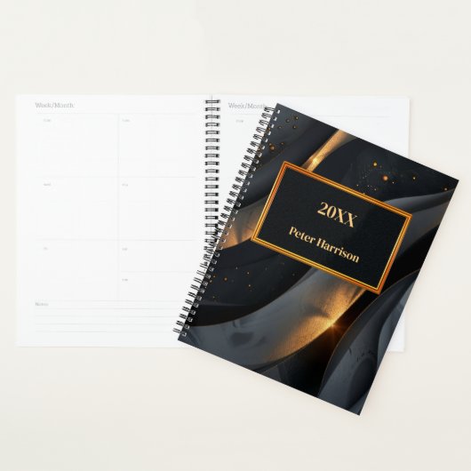Abstract hemels zwart goud planner (Display)