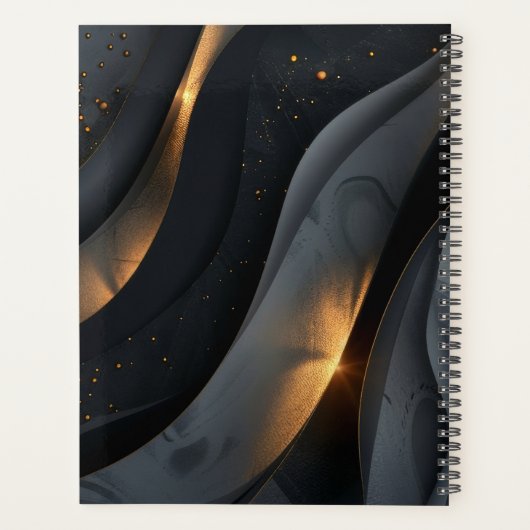 Abstract hemels zwart goud planner (Achterkant)