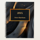 Abstract hemels zwart goud planner (Voorkant)