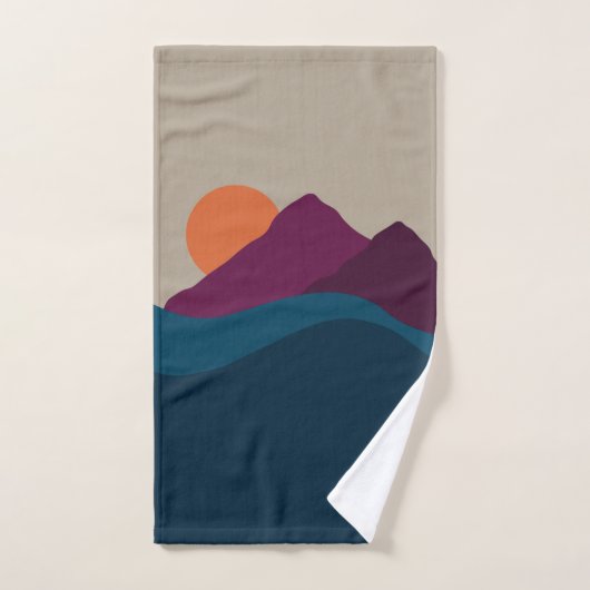 Abstract Herfst Autumn Mountain Landscape Sunset Bad Handdoek (Handdoek)