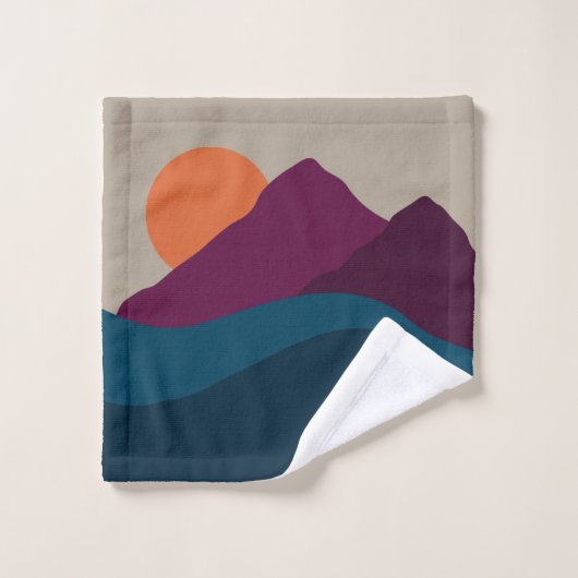 Abstract Herfst Autumn Mountain Landscape Sunset Bad Handdoek (Wasdoekje)