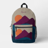 Abstract Herfst Autumn Mountain Landscape Sunset Bedrukte Rugzak (Voorkant)