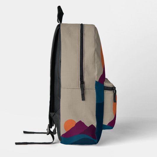 Abstract Herfst Autumn Mountain Landscape Sunset Bedrukte Rugzak (Links)