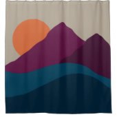 Abstract Herfst Autumn Mountain Landscape Sunset Douchegordijn (Voorkant)