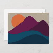 Abstract Herfst Autumn Mountain Landscape Sunset Feestdagenkaart (Voorkant / Achterkant)