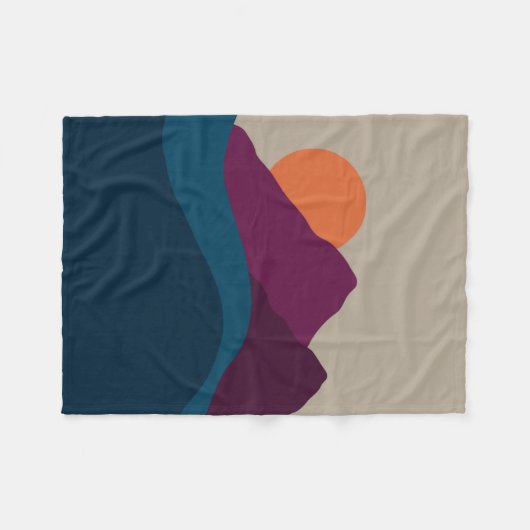 Abstract Herfst Autumn Mountain Landscape Sunset Fleece Deken (Voorkant (Horizontaal))