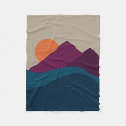 Abstract Herfst Autumn Mountain Landscape Sunset Fleece Deken (Voorkant)